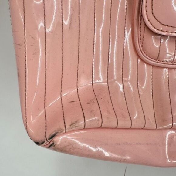 Ted Baker London Women's Patent Leather Quilted Tote Handbag Pink Size Large‎ - Picture 4 of 16
